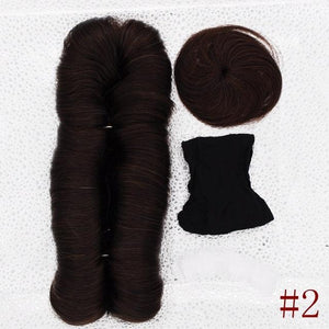 #27 Blonde Double Weft Natural Straight Hair Weaving No Shed Synthetic Hair 28 Pieces Short Bump Weave For Women