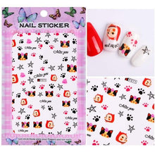 Load image into Gallery viewer, 1 Sheet Embossed 3D Nail Stickers Blooming Flower 3D Nail Art Stickers Decals Adhesive Manicure Nail Art Tips Decoration SAF199