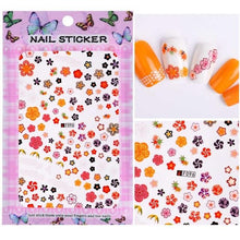 Load image into Gallery viewer, 1 Sheet Embossed 3D Nail Stickers Blooming Flower 3D Nail Art Stickers Decals Adhesive Manicure Nail Art Tips Decoration SAF199