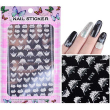 Load image into Gallery viewer, 1 Sheet Embossed 3D Nail Stickers Blooming Flower 3D Nail Art Stickers Decals Adhesive Manicure Nail Art Tips Decoration SAF199