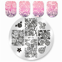 Load image into Gallery viewer, BORN PRETTY Square Nail Art Stamp Template Flower Vine Rose Leaves Floral Image Pattern Printing Plate for Manicure Stencil 6cm