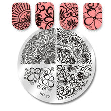 Load image into Gallery viewer, BORN PRETTY Square Nail Art Stamp Template Flower Vine Rose Leaves Floral Image Pattern Printing Plate for Manicure Stencil 6cm