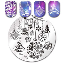 Load image into Gallery viewer, BORN PRETTY Christmas Theme Nail Art Stamping Plates Santa Snowflake Jingle Bell Nail Stamp Manicure with Nail Stamper Scarper