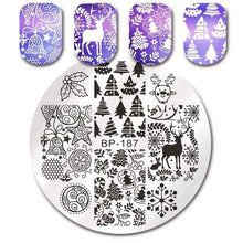 Load image into Gallery viewer, BORN PRETTY Christmas Theme Nail Art Stamping Plates Santa Snowflake Jingle Bell Nail Stamp Manicure with Nail Stamper Scarper