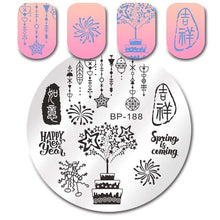 Load image into Gallery viewer, BORN PRETTY Christmas Theme Nail Art Stamping Plates Santa Snowflake Jingle Bell Nail Stamp Manicure with Nail Stamper Scarper