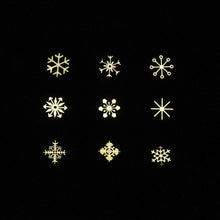 Load image into Gallery viewer, 90pcs/Set 3D Snowflakes Gold Metal Slices Nail Art Sequins Christmas Decorations Nail Polish Thin Sticker Designs Manicure TR889