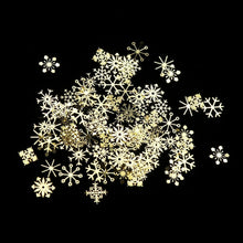 Load image into Gallery viewer, 90pcs/Set 3D Snowflakes Gold Metal Slices Nail Art Sequins Christmas Decorations Nail Polish Thin Sticker Designs Manicure TR889