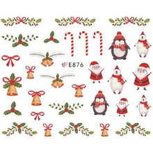 Load image into Gallery viewer, 1pcs Sliders Nail Wrap Christmas 3D Stickers Nail Art Decorations Santa Transfer Decals Accessories Tip Manicure Tool BEE875-885