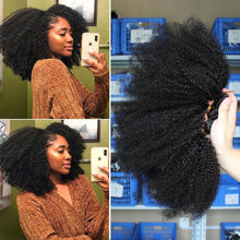 Load image into Gallery viewer, Mongolian Afro Kinky Curly Hair Weave 4B 4C 100% Natural Black Virgin Human Hair Bundles Extension  Products 10-28&quot;